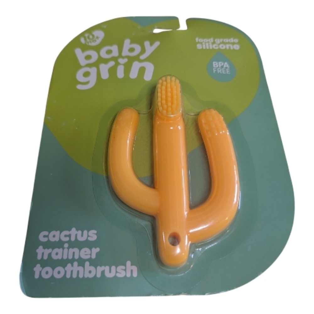 Baby Grin Cactus Trainer Toothbrush Orange 10 Months +